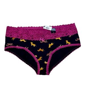 NWT Torrid Cotton Mid Rise Cheeky Dachshund Puppy Print Lace Trim Panty 1X